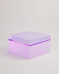 Poster - Sleek Modern Frosted Layered Acrylic Table Displaying a Minimalist Aesthetic and Innovative Design Elements, Studio Shot