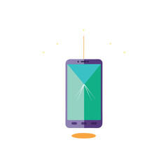 Poster - Vector art of smartphone secured with a lock for privacy