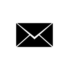 Fototapete - A simple black and white graphic of a closed envelope on a white background