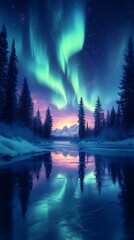 Aurora borealis winter landscape tranquil pictures