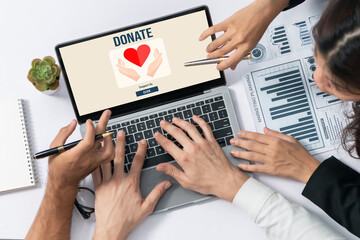 Poster - Online donation platform offer brisk money sending system for people to transfer on the internet