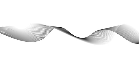 Aufkleber - Abstract grey wave lines on transparent background. Grey wave swirl, frequency sound wave,twisted curve lines with blend effect. Technology,twisted curve lines with blend effect,