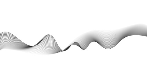 Aufkleber - Abstract grey wave lines on transparent background. Grey wave swirl, frequency sound wave,twisted curve lines with blend effect. Technology,twisted curve lines with blend effect,