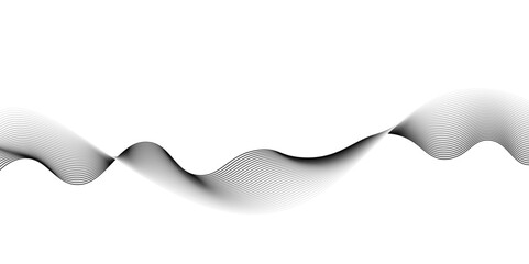 Aufkleber - Abstract grey wave lines on transparent background. Grey wave swirl, frequency sound wave,twisted curve lines with blend effect. Technology,twisted curve lines with blend effect,