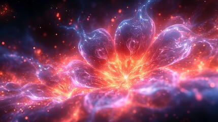 glowing flower energy cosmic hues wallpaper