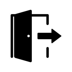 Poster - Login and logout icons. Set of sign out, Sign in vector icon. Open and close door symbol. Black exit and enter arrow, vector icon in trendy flat style