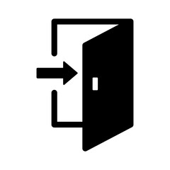 Poster - Login and logout icons. Set of sign out, Sign in vector icon. Open and close door symbol. Black exit and enter arrow, vector icon in trendy flat style