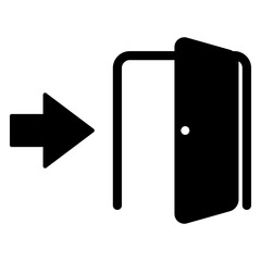 Poster - Login and logout icons. Set of sign out, Sign in vector icon. Open and close door symbol. Black exit and enter arrow, vector icon in trendy flat style
