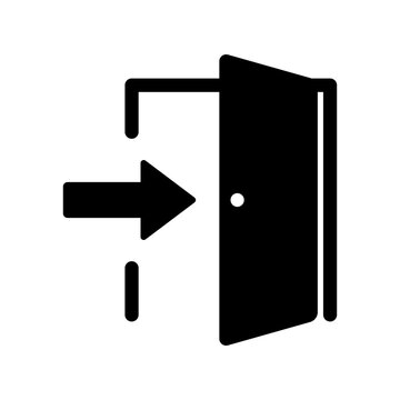 Login and logout icons. Set of sign out, Sign in vector icon. Open and close door symbol. Black exit and enter arrow, vector icon in trendy flat style