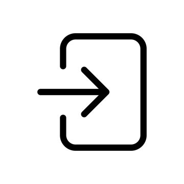 Login and logout icons. Set of sign out, Sign in vector icon. Open and close door symbol. Black exit and enter arrow, vector icon in trendy flat style