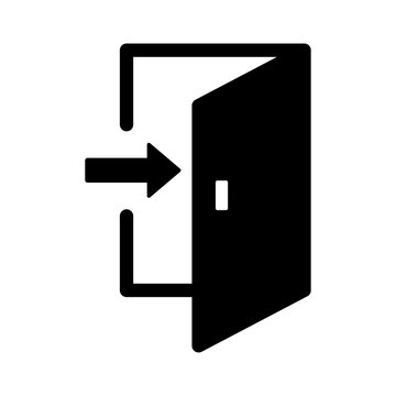 Login and logout icons. Set of sign out, Sign in vector icon. Open and close door symbol. Black exit and enter arrow, vector icon in trendy flat style