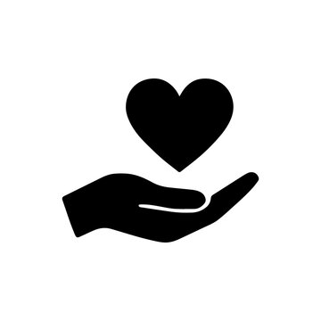 Hand Holding Heart symbol icon design. illustration isolated on white background
