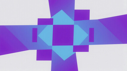 Poster - Abstract geometric design featuring purple and blue shapes radiating from the center point design