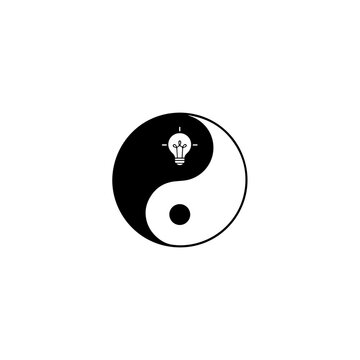 yin and yang icon design. illustration isolated on white background