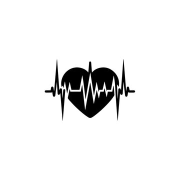 Heart beat symbol icon design. illustration isolated on white background