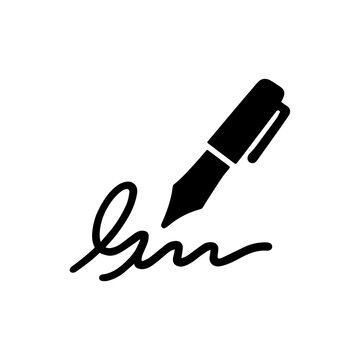 The signature symbol icon design. illustration isolated on white background