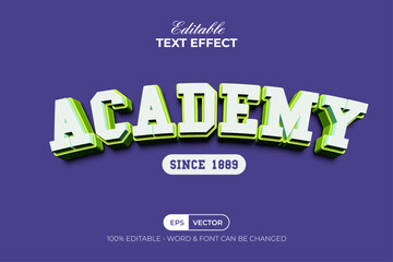 Aufkleber - Academy Text Effect 3D Curved Style.