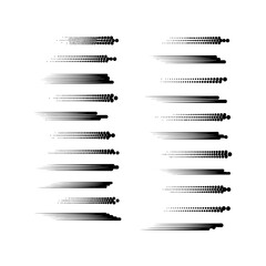 Poster - A set of black speed lines and dotted patterns on a white background design
