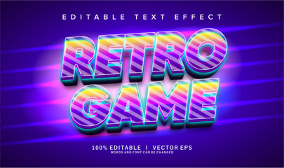 Poster - retro game vector text effect with modern style design