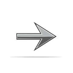 Fototapete - Sleek Rightward Arrow Directional Indicator Gray Tones Graphic Icon