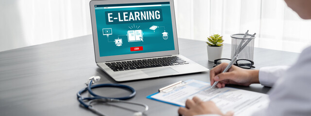 Poster - E-learning website with brisk sofware for student to study online on the internet network