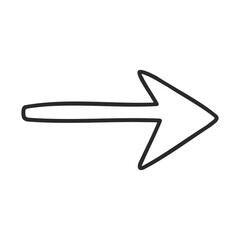 Poster - Simple black outline of a rightward pointing arrow on white background