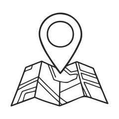 Poster - Simple map with location pin icon for navigation and gps guidance