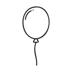 Poster - Simple outline of a single balloon with string floating upwards