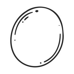 Poster - Black and white cartoon egg illustration with simple line art design