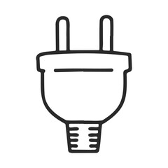 Poster - Minimalist black and white electric plug