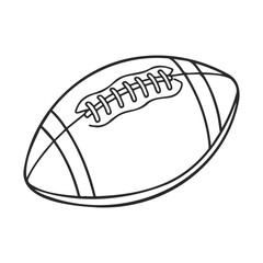 Poster - Line drawing of american football with detailed stitching