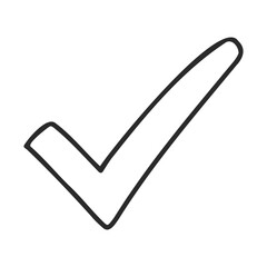 Poster - Minimalistic black check mark icon on white background