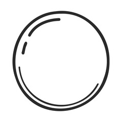 Poster - Simple black and white circle line drawing with clean design