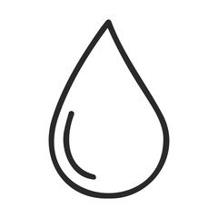 Poster - Minimalist water drop outline icon in black on white background