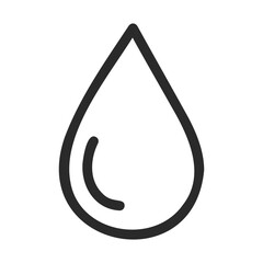Poster - Outline of a simple black water droplet icon on white background