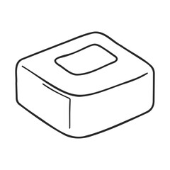 Poster - Minimalist line drawing of a simple square box with rounded corners