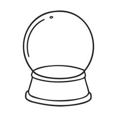 Poster - Black and white snow globe outline on white background