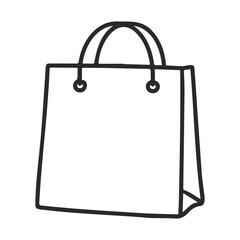 Poster - Simple line art of a shopping bag with handles
