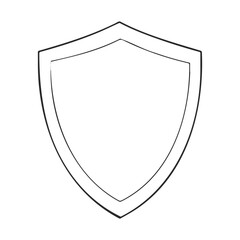Poster - Simple black and white shield outline drawing