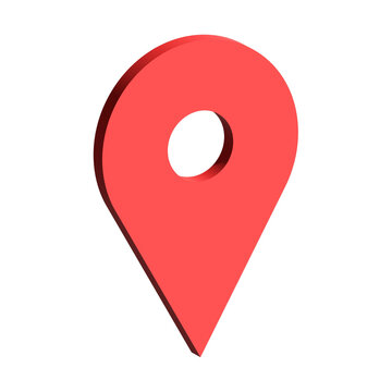 Red 3d map pin location marker isolated on transparent background