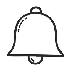 Poster - Simple black and white bell icon with minimalist design