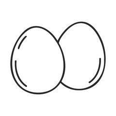 Poster - Simple line drawing of two overlapping eggs in black and white