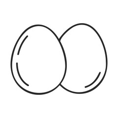 Poster - Minimalist line art of two eggs on a plain background