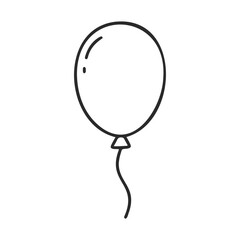 Poster - Minimalist black and white outline of a single balloon icon