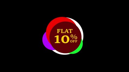 Poster - Animated flat 10 percent off sale discount badge for promotional offers