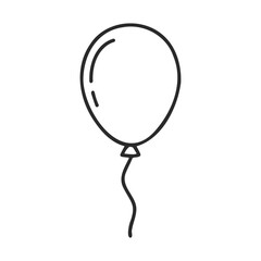 Poster - Simple outline of a single minimalist balloon design