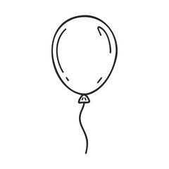 Poster - Simple black and white balloon drawing on white background