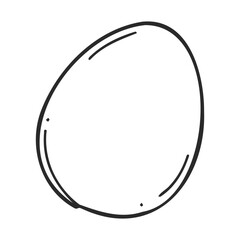Poster - Simple black and white egg drawing with minimalist style