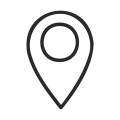 Poster - Minimalist black and white map pin icon design on white background