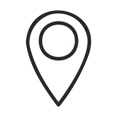 Fototapete - Minimalistic map pin icon design with outline style for location and navigation